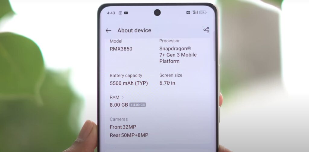 Realme Gt 6T Sytem info